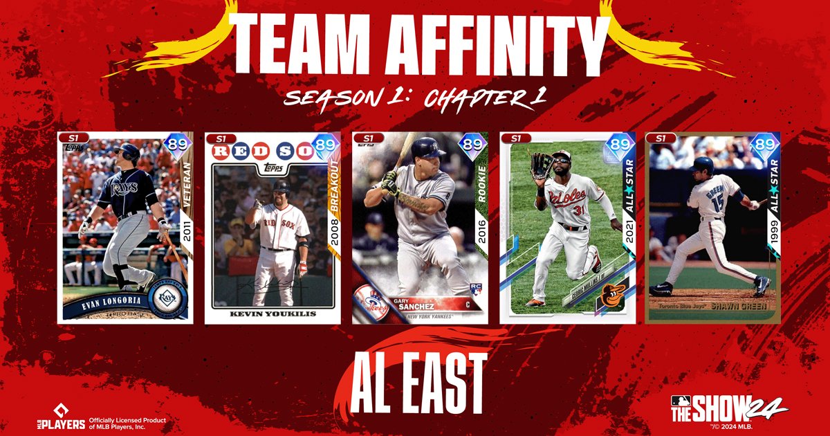 Team Affinity Season 1 Rewards - AL East